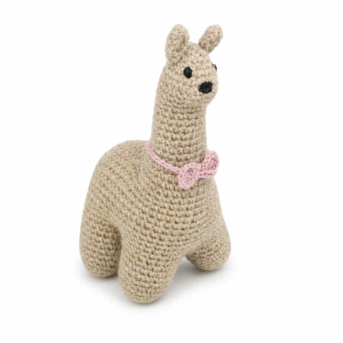 Baby Alpaca Wool Llama Rattle - Brown