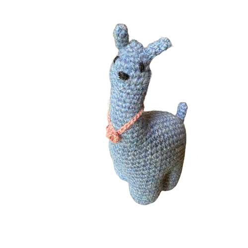 Baby Alpaca Wool Llama Rattle - Blue