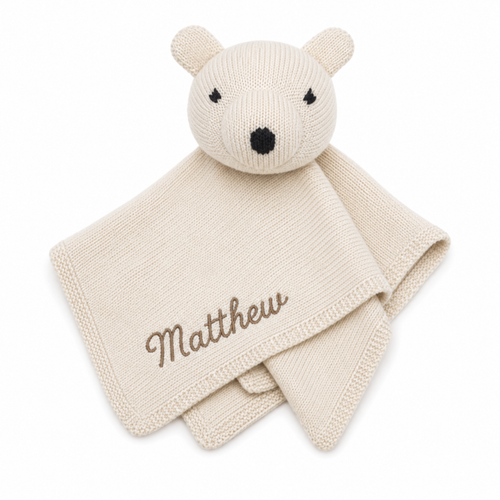 Personalized Organic Knit Bear Lovey