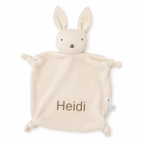 Personalized Organic Baby Lovey - Bunny, White