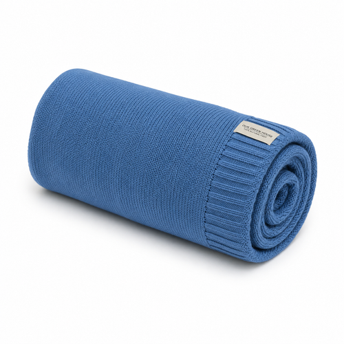 Organic Baby Blanket - Bright Blue