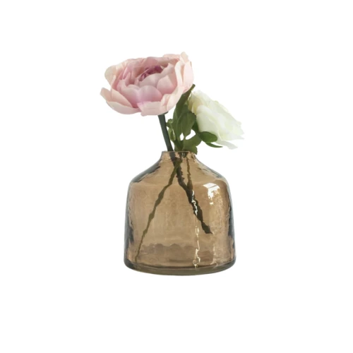 Handblown Flower Vase - Smoke