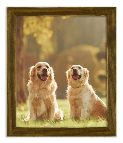 Handmade Wooden Frame with Print  - Saddle Stain, Include Your Photo