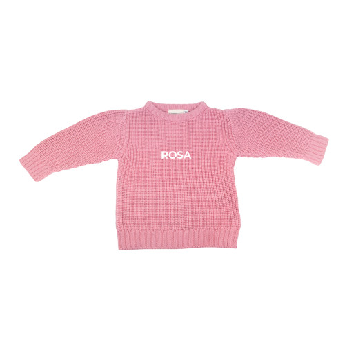 Personalized Organic Kid's Sweater - Pink
