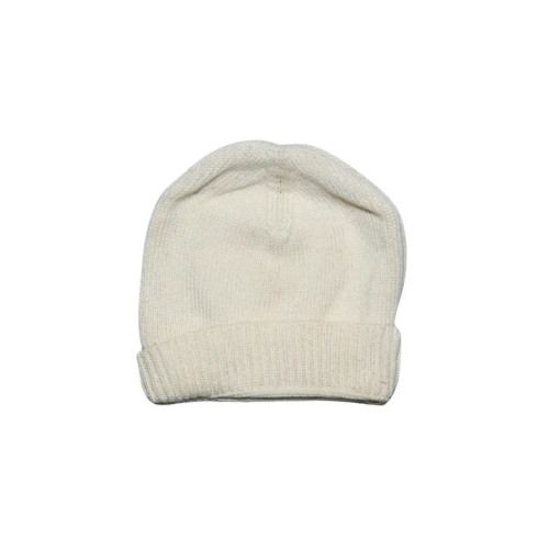 Organic Cotton Knit Baby Hat - Cream, 0-3m