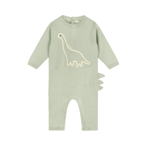 Organic Baby Clothes - Embroidered Dino Jumpsuit