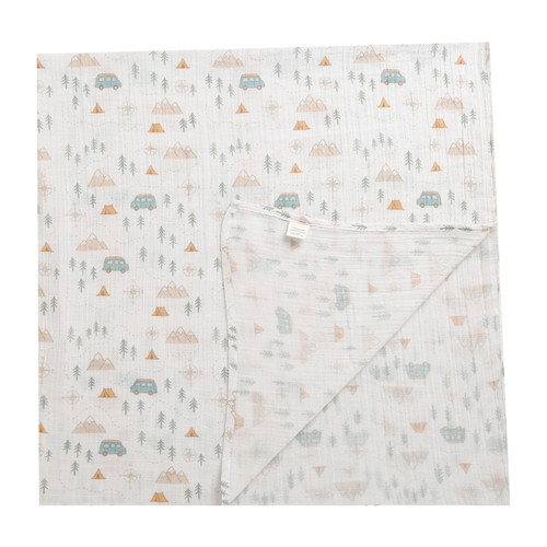 Baby Blanket - camping print