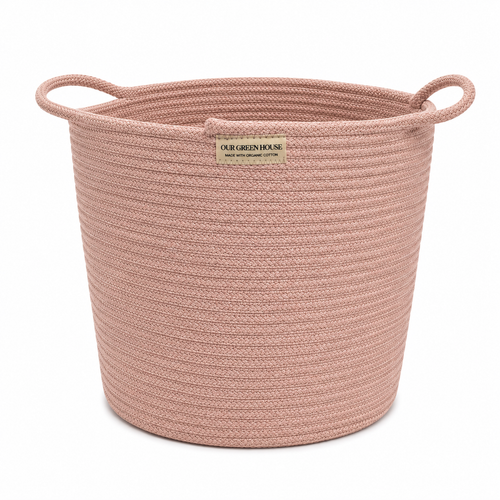Organic Cotton Rope Basket - Dusty Pink