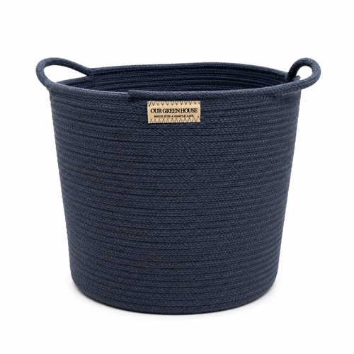 Organic Cotton Rope Basket - Dusty Blue