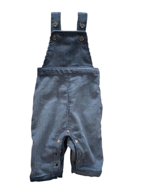 Soft Organic Corduroy Overalls - Blue