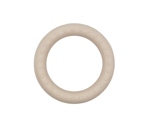 Natural Rubber Teething Ring - Tan