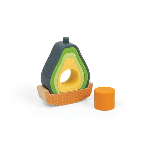 Soft Silicone Nesting Toy - Rocking Avocado