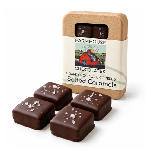 Organic Chocolates - Salted Caramel, 4 Pieces