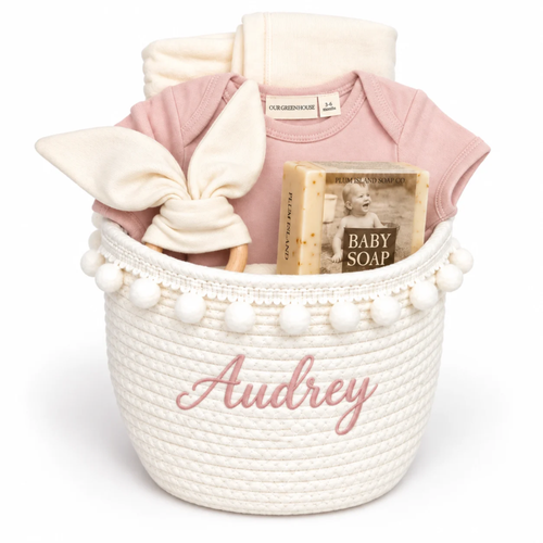 New Baby Gift Basket - The Mini Edit - Pink