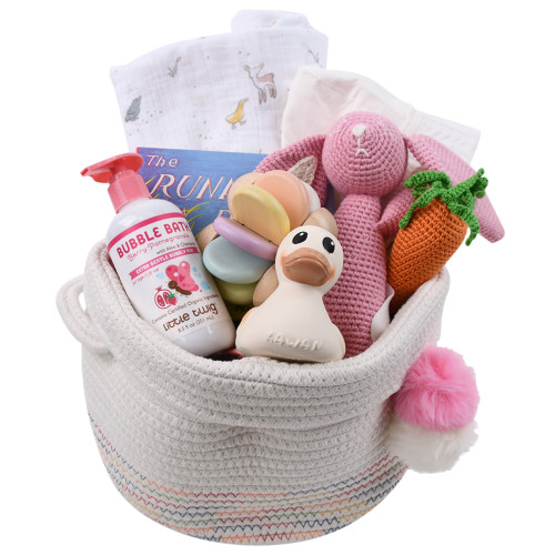 Baby Gift Basket for Baby Girl - Hoppy - Pink
