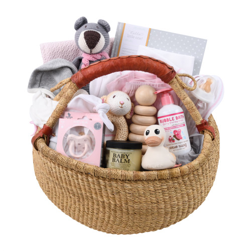 Our Green House Upscale Baby Gift Basket Deluxe - All The Best - Luxury, High End - Organic, Eco-Friendly - Corporate Gift for Clients or Employees - Gender Neutral 