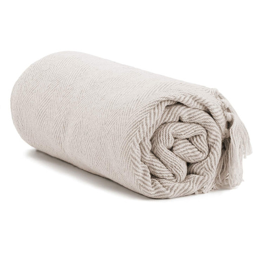 Cotton Throw Blanket - Cream