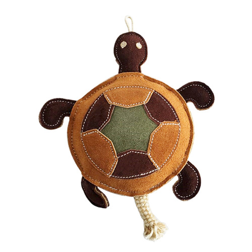 Leather Turtle Dog Toy