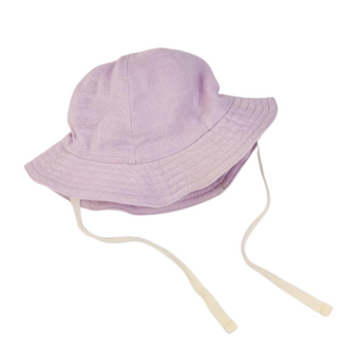 Organic Muslin Sun Hat - Lavender, 0-3 months