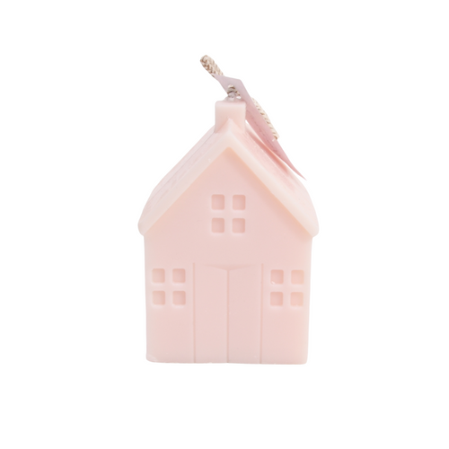Decorative Soy Wax Candle - House, Pink