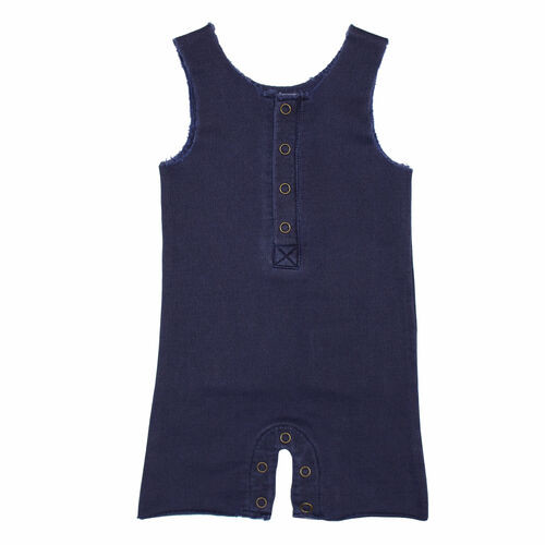 Organic French Terry Romper - Indigo, 0-3m