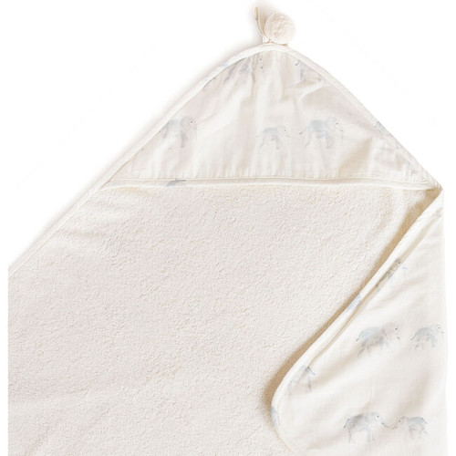 Organic Hooded Baby Towel - Elephant Print