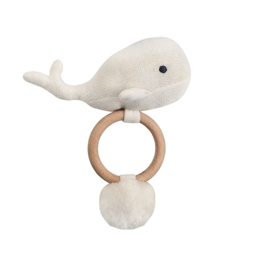 Organic Knit Whale Rattle