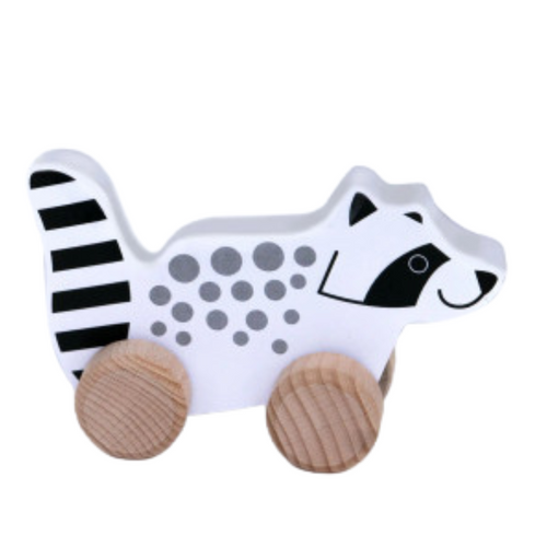 Push Pull Raccoon Toy - Wooden