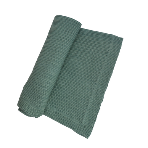 Organic Knit Baby Blanket - Green