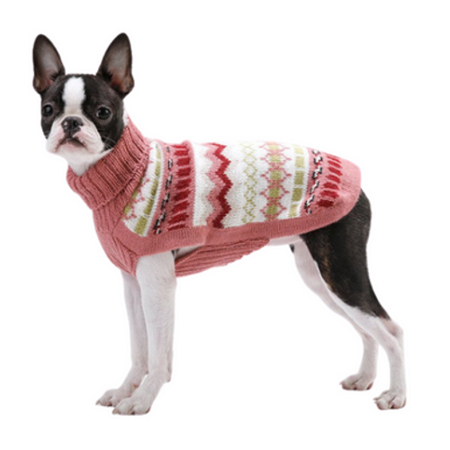 Chilly Dog Red Nordic Wool Dog Sweater, XX-Large