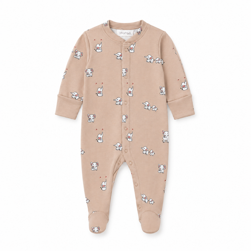 elephant print baby footed pajamas