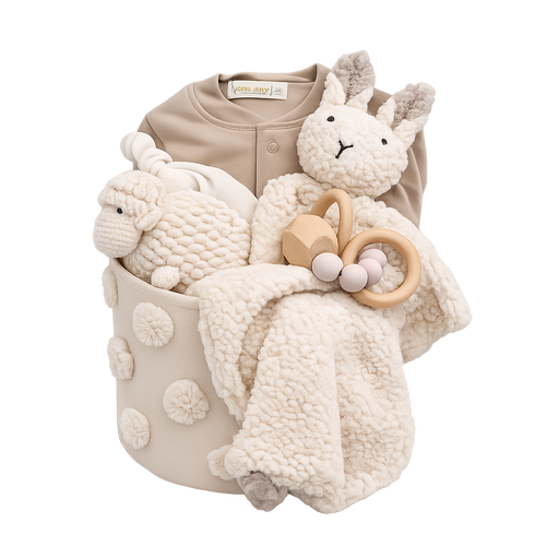 Organic Baby Gift Basket - Fleecy Friends