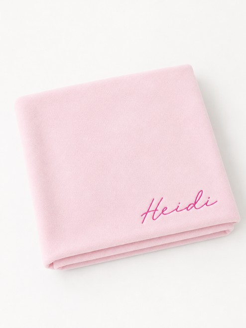 Personalized Organic Knit Baby Blanket - Pink