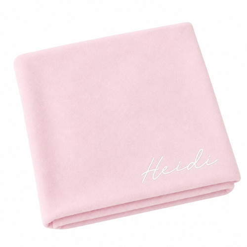Personalized Organic Knit Baby Blanket - Pink