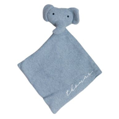 Embroidered Baby Lovey - Grey Elephant
