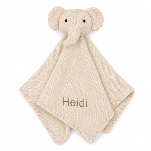 Personalized Baby Toy Lovey - Organic  - White Elephant