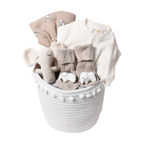 Organic Baby Gift Basket - Elephant Enchantment