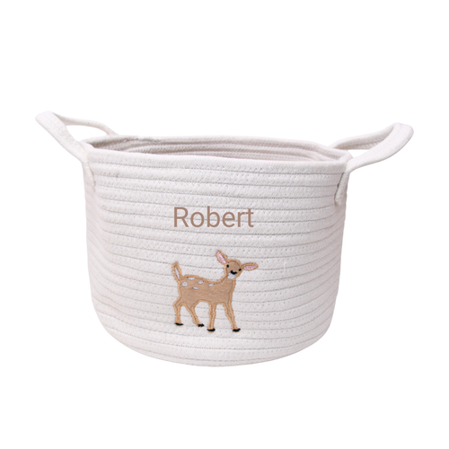 Deer Cotton Rope Basket - Personalized