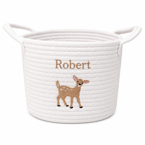 Deer Cotton Rope Basket - Personalized