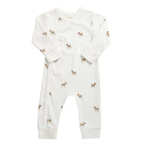 Organic Cotton Kimono Romper - Deer Print