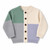 Organic Baby Cardigan - Colorblock Green & Grey
