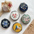 Navy Floral Embroidered Jewelry Box with Mirror