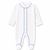 Organic Footed Pajamas - Blue Stitch - Nb-3m