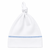 Organic Knot Hat - Blue Stitching - 0-3m