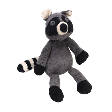 Organic Racoon Stuffed Toy Stuffie Wool Knit Fair Trade Toys
