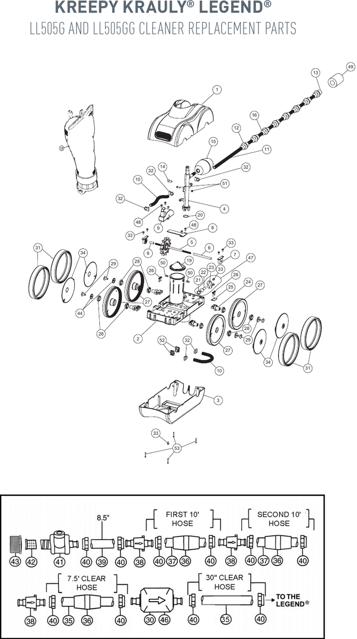 Pentair Kreepy Krauly Legend Parts