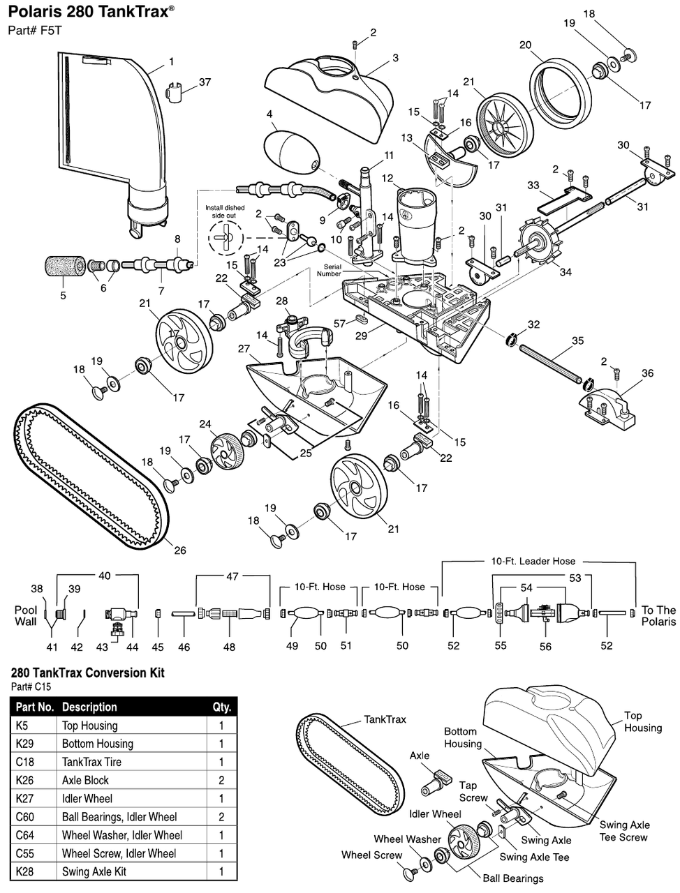 Polaris 280 TankTrax Parts