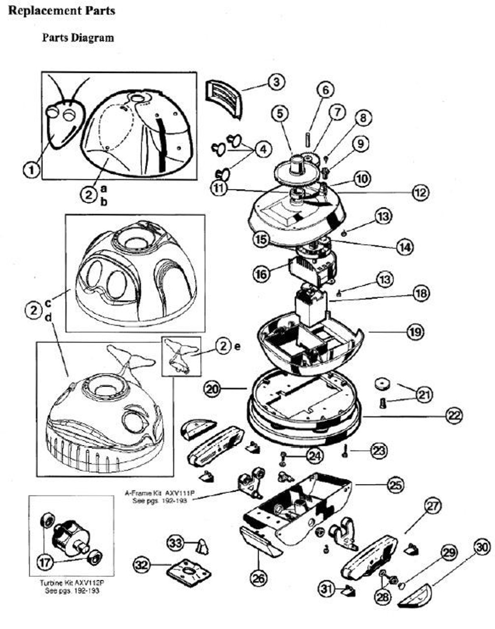 Hayward 500 Aquabug Parts