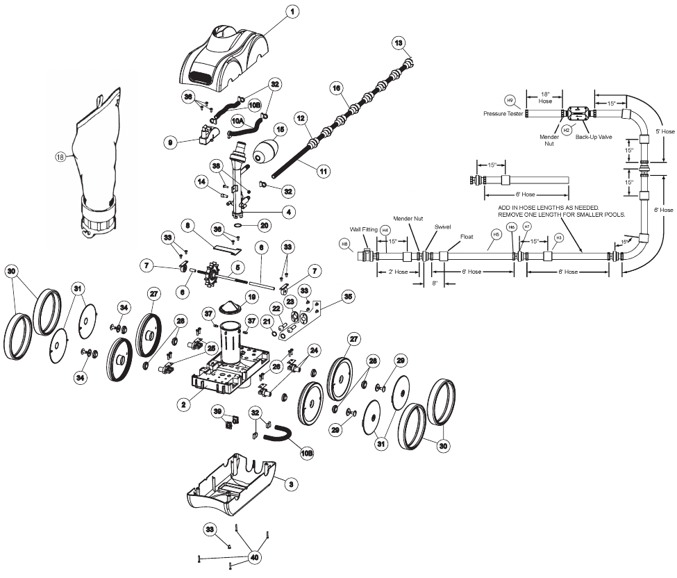 Pentair Kreepy Krauly Legend II Parts