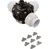 Diverter Valve, 1.5In Unions, 3-Way, Black
